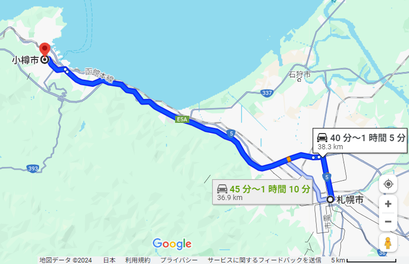 札幌 小樽 距離