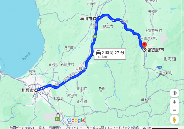 札幌 富良野 距離