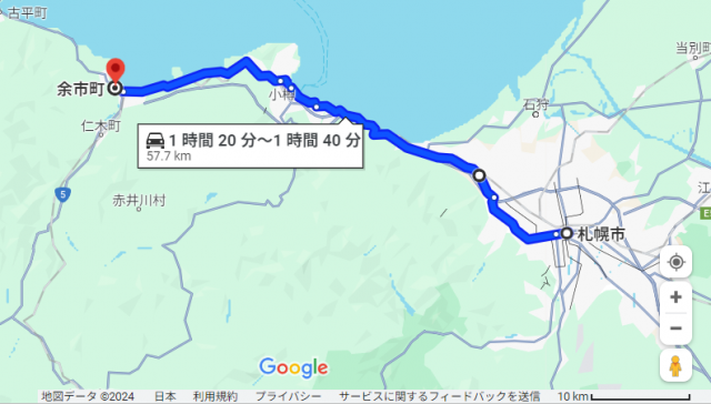 札幌 余市 距離