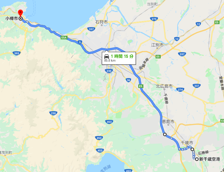 新千歳空港から小樽までの距離は 各交通機関を利用した場合の所要時間 ホンダレンタリース札幌