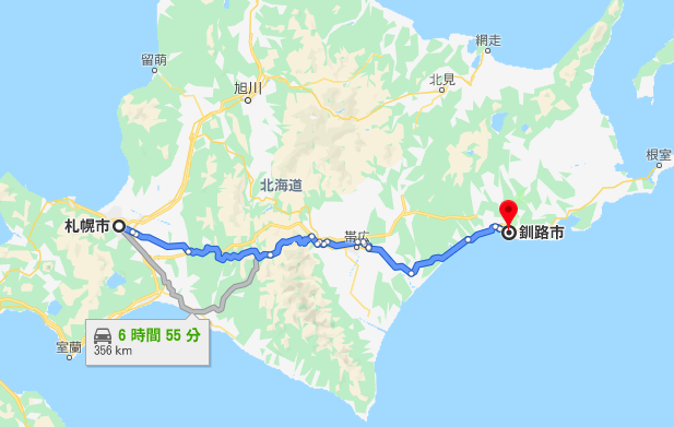 札幌から釧路までの一般道ルート