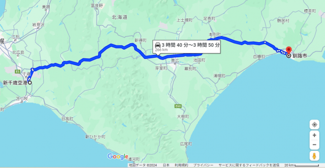 新千歳空港 釧路 距離