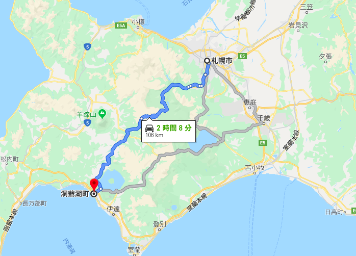 札幌から洞爺湖までの一般道ルート