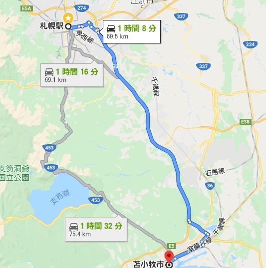 札幌から苫小牧までの距離は 各交通機関の所要時間 ホンダレンタリース札幌