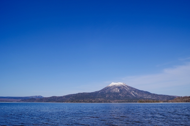 阿寒湖と雌阿寒岳