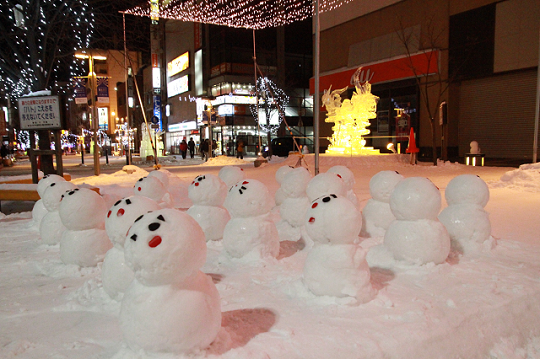 冬まつりの雪だるま